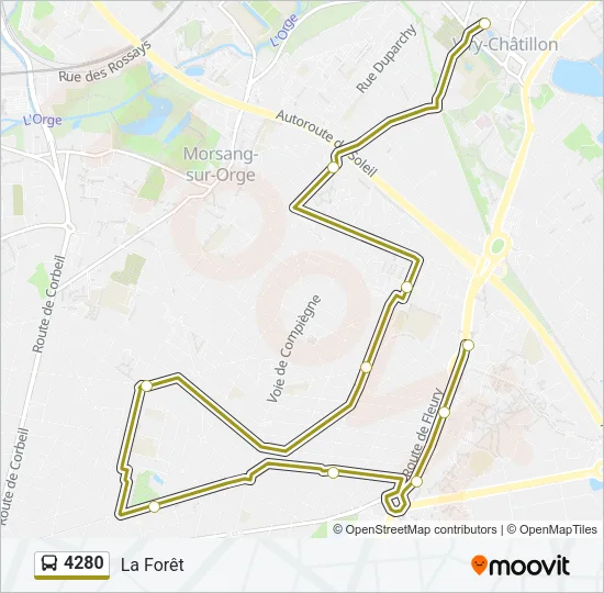 4280 Bus Line Map