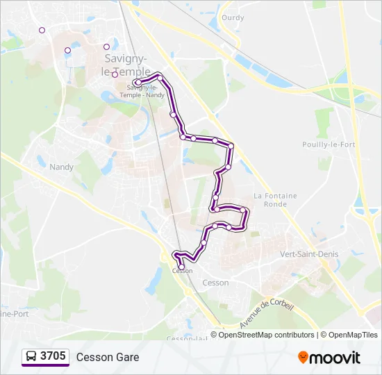 3705 Bus Line Map