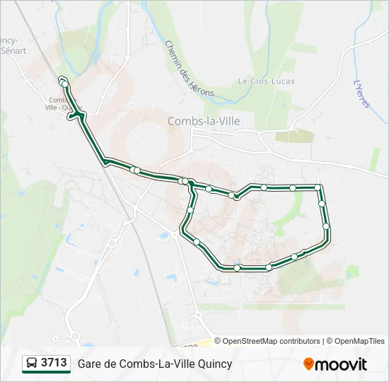 Plan de la ligne 3713 de bus