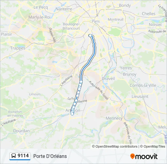 9114 Bus Line Map