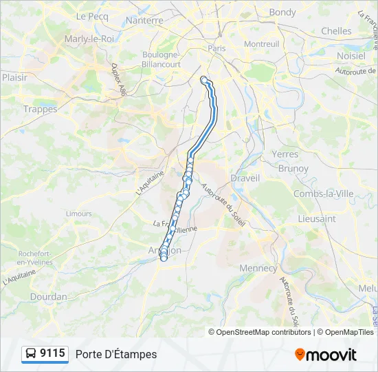 9115 Bus Line Map