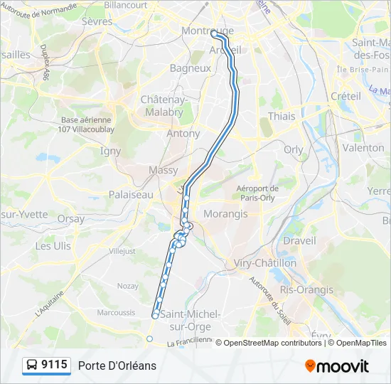 9115 Bus Line Map