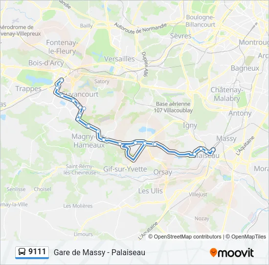 9111 Bus Line Map
