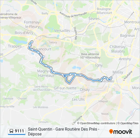 9111 Bus Line Map