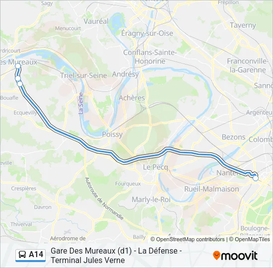 A14 Bus Line Map