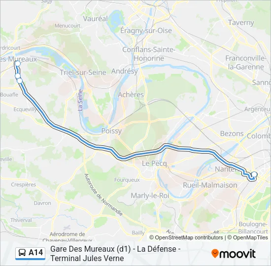 A14 Bus Line Map