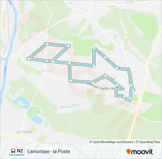 N2 Bus Line Map