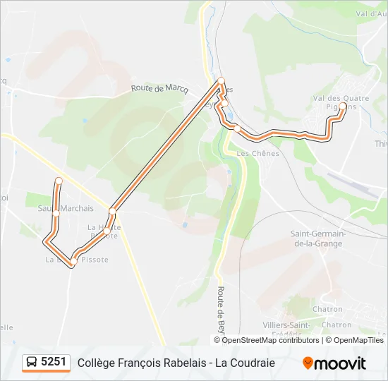 5251 Bus Line Map