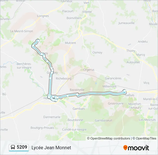 5209 Bus Line Map