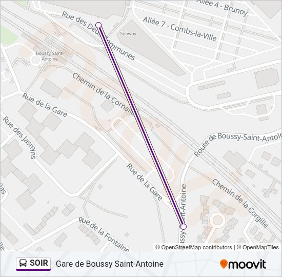 SOIR Bus Line Map