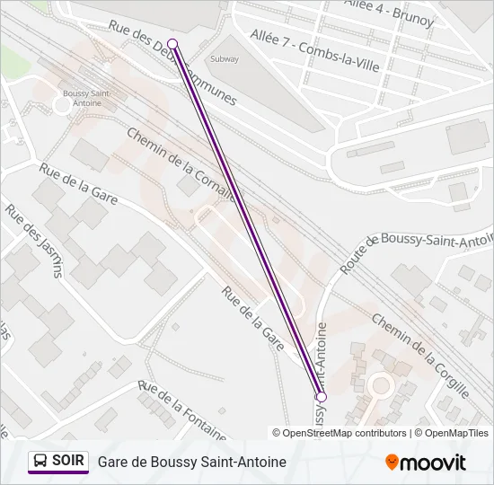 SOIR Bus Line Map
