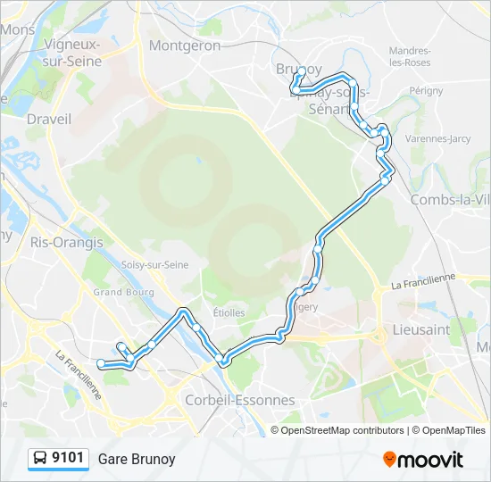 9101 Bus Line Map