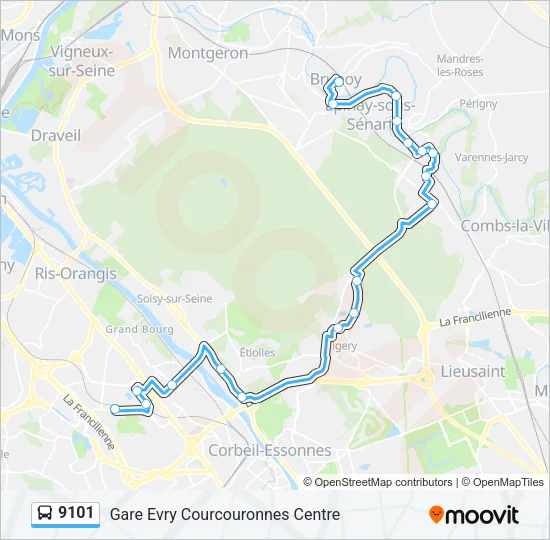 9101 Bus Line Map