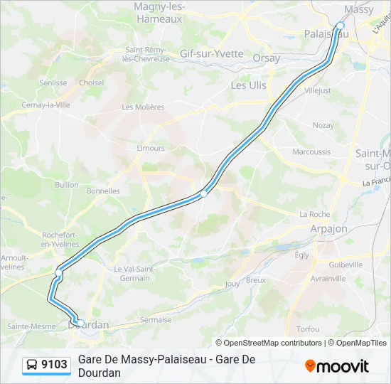 9103 Bus Line Map