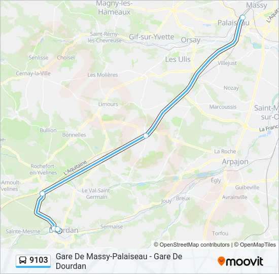9103 Bus Line Map
