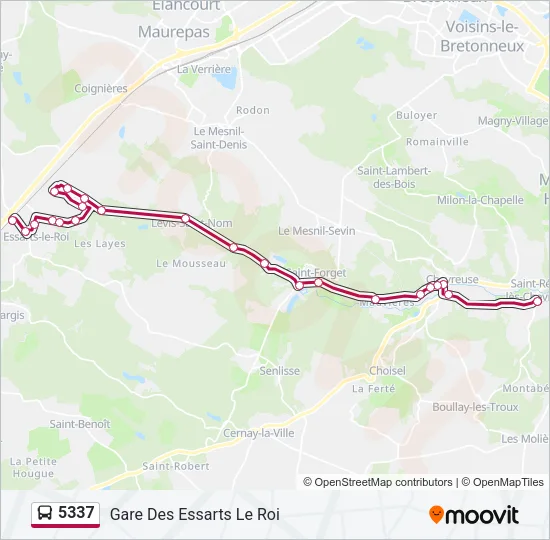 Plan de la ligne 5337 de bus