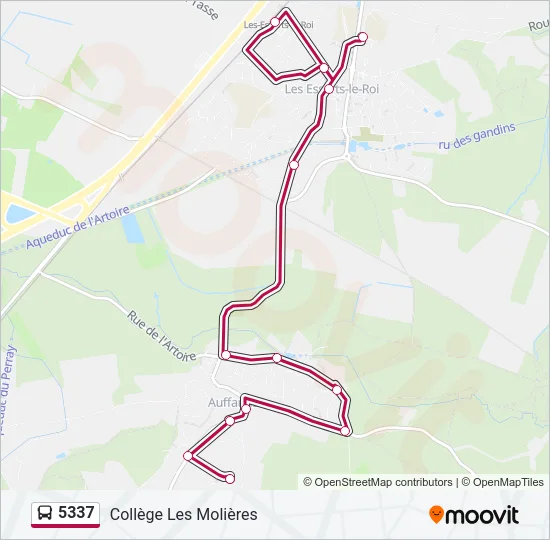Plan de la ligne 5337 de bus