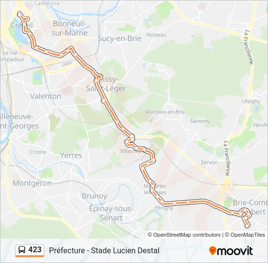423 Bus Line Map
