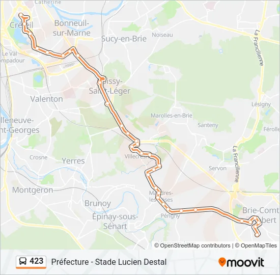 423 Bus Line Map