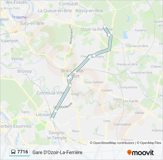 7716 Bus Line Map