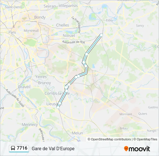 7716 Bus Line Map