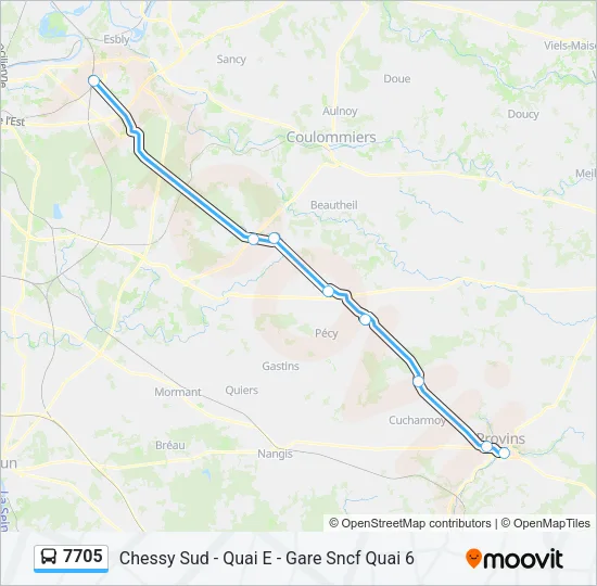 7705 Bus Line Map