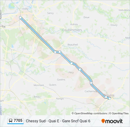 7705 Bus Line Map