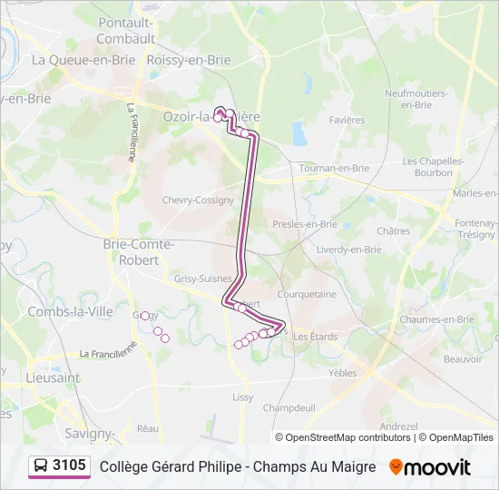 3105 Bus Line Map