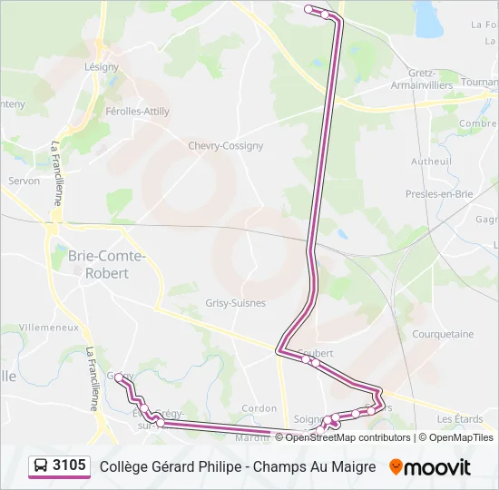 3105 Bus Line Map