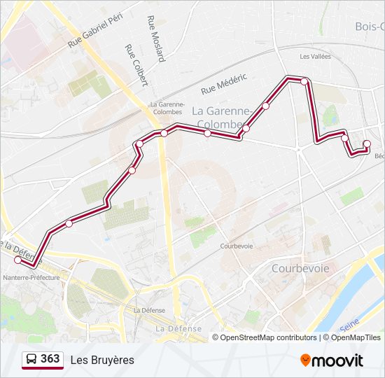 363 Bus Line Map