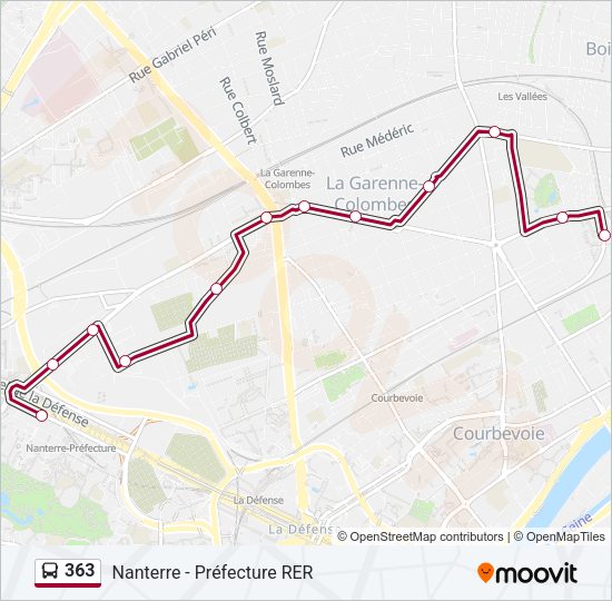 363 Bus Line Map