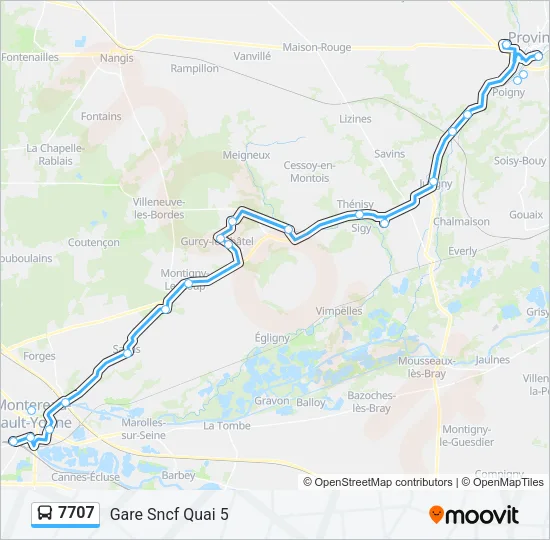 7707 Bus Line Map
