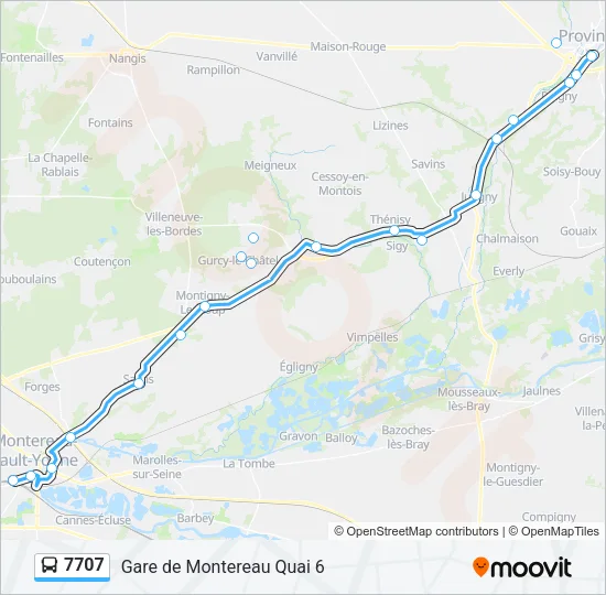 7707 Bus Line Map