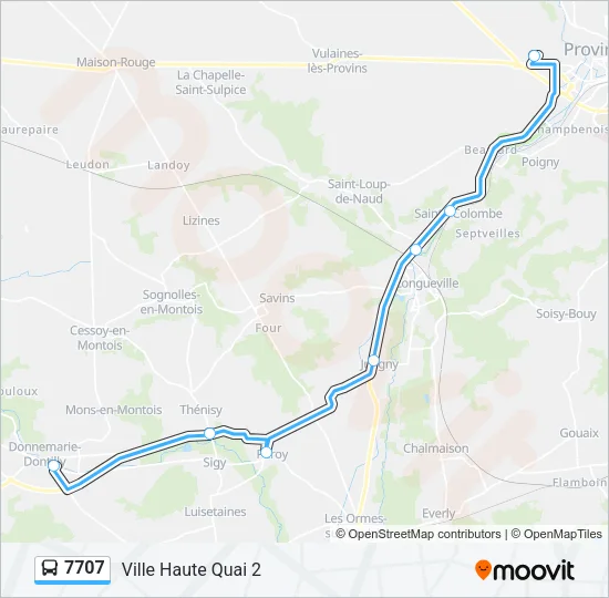 7707 Bus Line Map