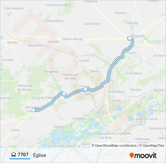 7707 Bus Line Map