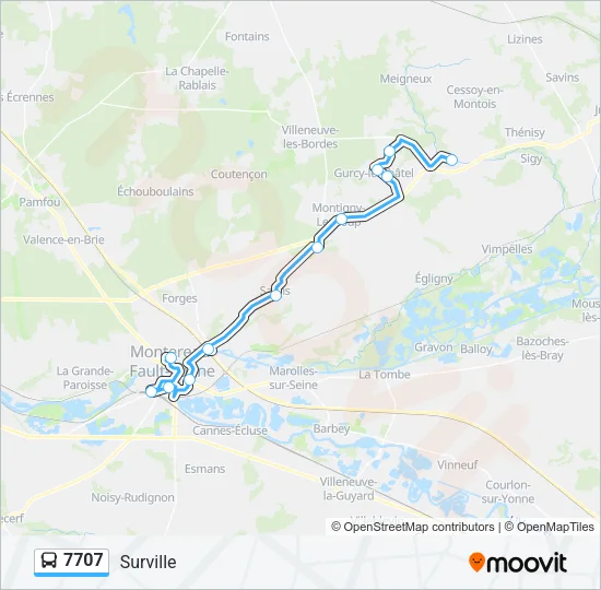7707 Bus Line Map