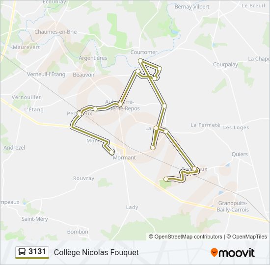 3131 Route: Schedules, Stops & Maps - Collège Nicolas Fouquet (Updated)