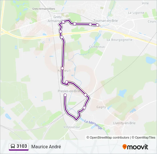 3103 Bus Line Map