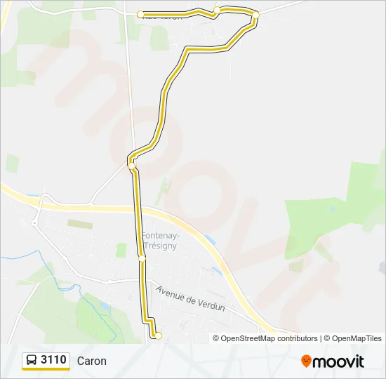 Plan de la ligne 3110 de bus