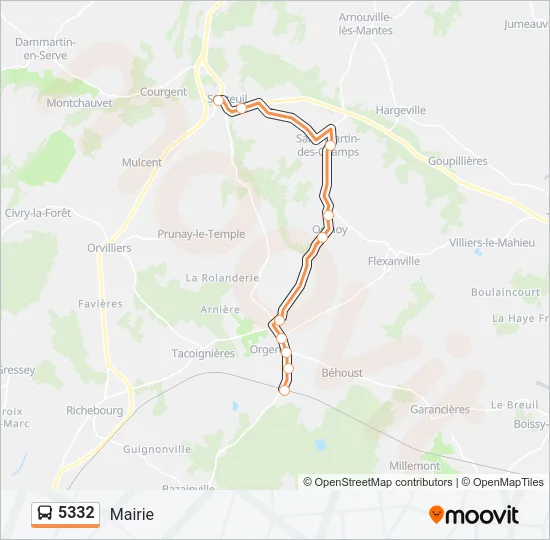 5332 Bus Line Map