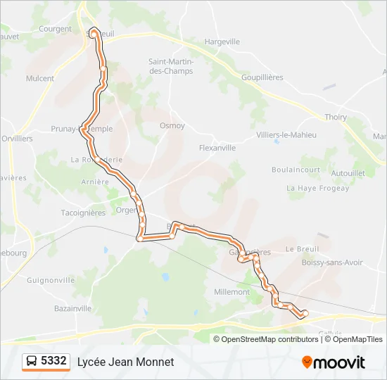 5332 Bus Line Map