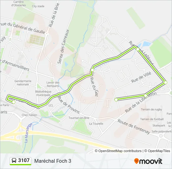 3107 Bus Line Map