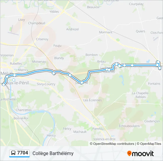 7704 Bus Line Map