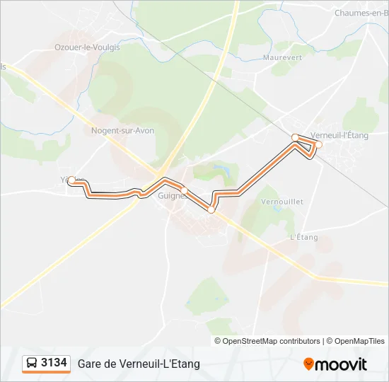 3134 Bus Line Map