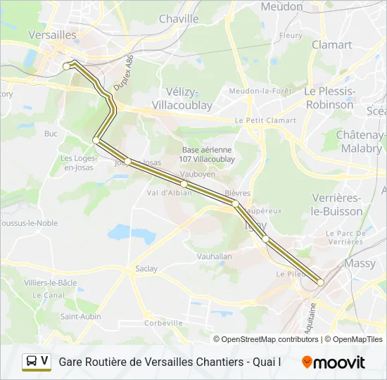 V Bus Line Map