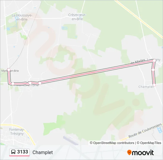 3133 Bus Line Map