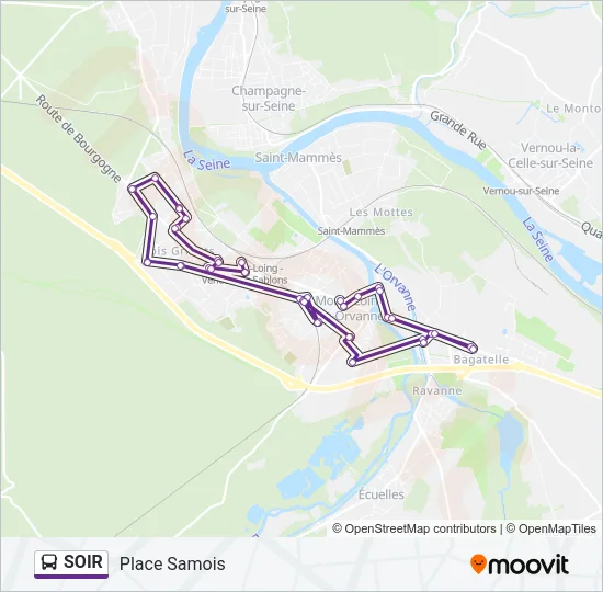 SOIR Bus Line Map