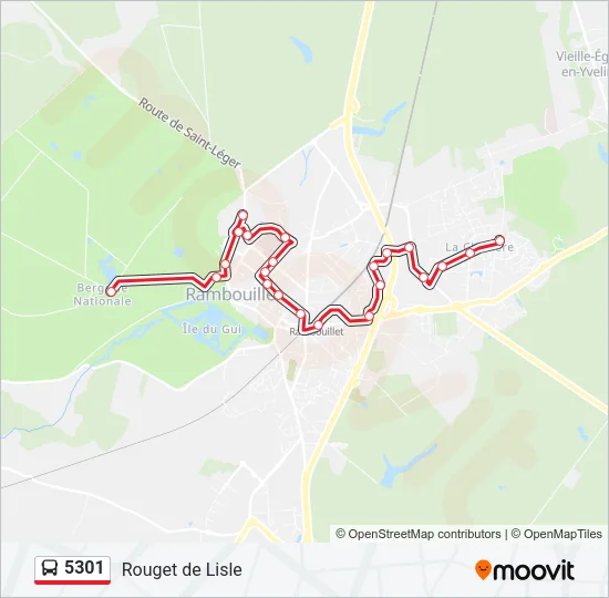 5301 Bus Line Map