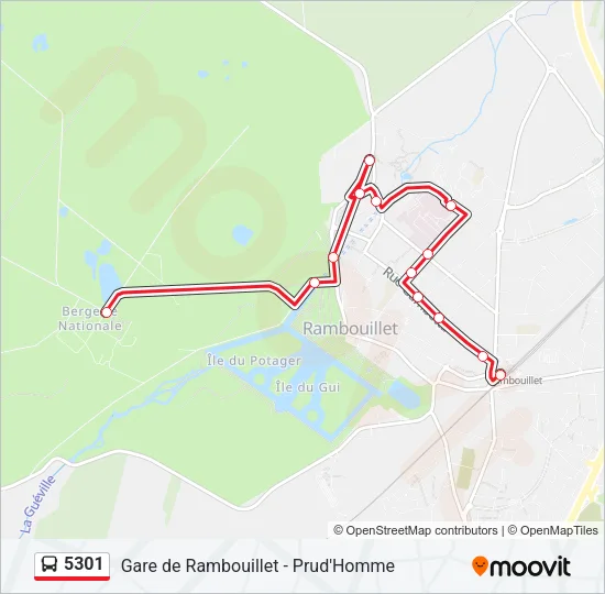 5301 Bus Line Map