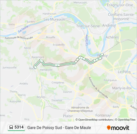 Plan de la ligne 5314 de bus